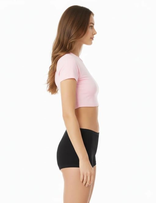 SUPER SOFT COTTON BOY SHORTS BRIEF-BLACK