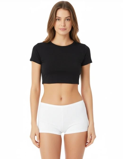 SUPER SOFT COTTON BOY SHORTS BRIEF-WHITE
