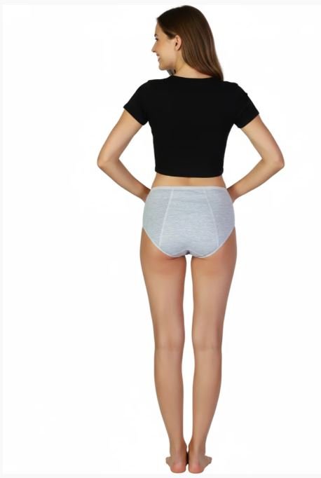 SUPER SOFT COTTON HIGH WAIST PERIOD PANTY-GREY