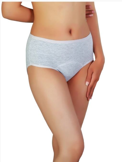 SUPER SOFT COTTON HIGH WAIST PERIOD PANTY-GREY