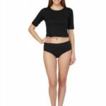 SUPER SOFT COTTON MID WAIST PERIOD PANTY-BLACK