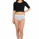 SUPER SOFT COTTON MID WAIST PERIOD PANTY-LIGHT GREY