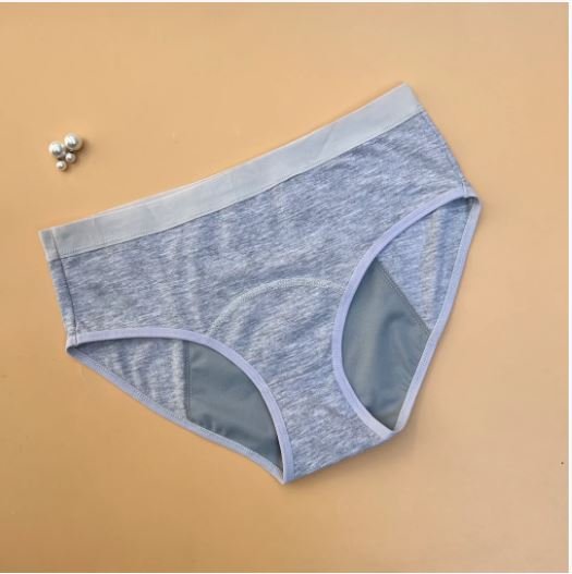 SUPER SOFT COTTON MID WAIST PERIOD PANTY-LIGHT GREY