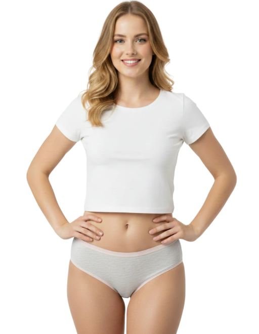SUPER SOFT COTTON STRETCH BIKINI BRIEF -LIGHT GREY