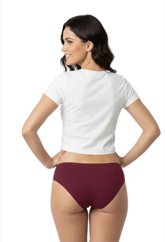 SUPER SOFT COTTON STRETCH BIKINI BRIEF -MAROON