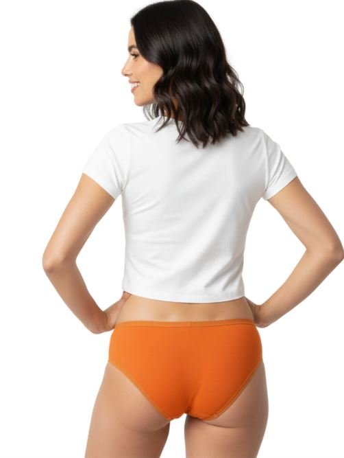SUPER SOFT COTTON STRETCH BIKINI BRIEF -ORANGE