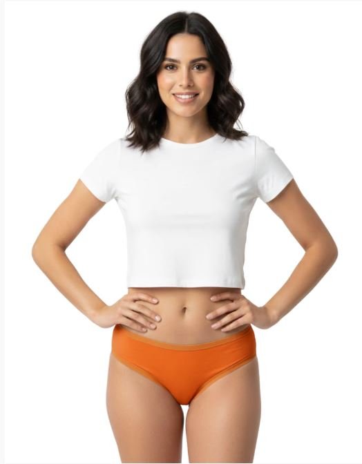 SUPER SOFT COTTON STRETCH BIKINI BRIEF -ORANGE