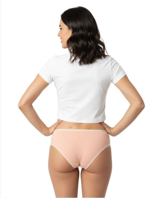 SUPER SOFT COTTON STRETCH BIKINI BRIEF -PEACH