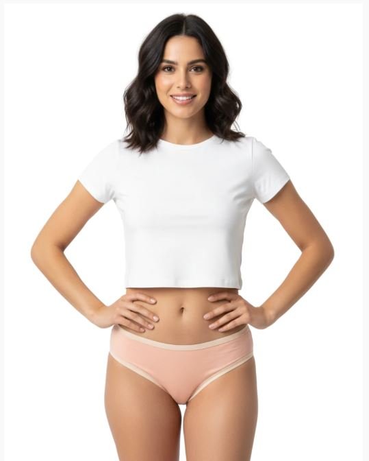 SUPER SOFT COTTON STRETCH BIKINI BRIEF -PEACH