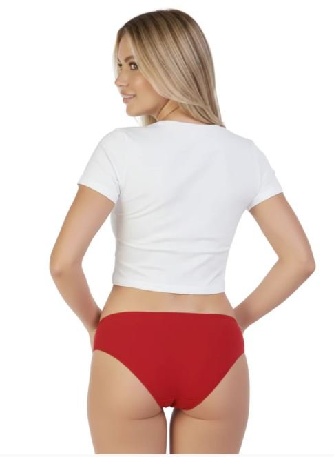 SUPER SOFT COTTON STRETCH BIKINI BRIEF - RED