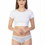 SUPER SOFT COTTON STRETCH PRINTED BIKINI BRIEF - BLACK DOTS