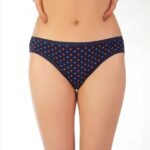 SUPER SOFT COTTON STRETCH PRINTED BIKINI BRIEF -BLUE POLKA DOT