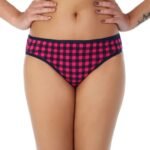SUPER SOFT COTTON STRETCH PRINTED BIKINI BRIEF -CHECK PRINT