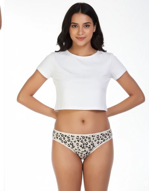 SUPER SOFT COTTON STRETCH PRINTED BIKINI BRIEF - CHEETA