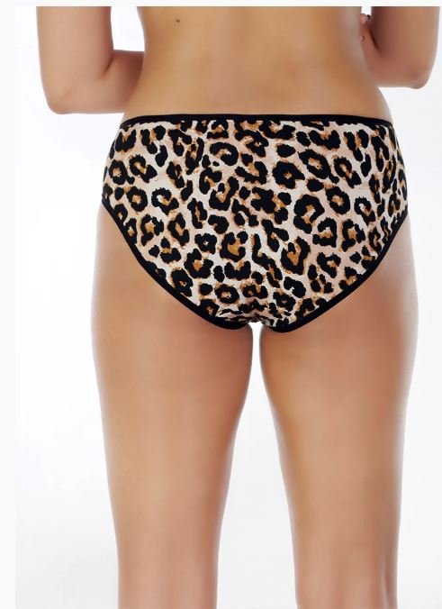 SUPER SOFT COTTON STRETCH PRINTED BIKINI BRIEF -LEAPORD PRINT