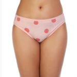 SUPER SOFT COTTON STRETCH PRINTED BIKINI BRIEF -PINK POLKA DOT