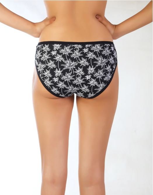 SUPER SOFT COTTON STRETCH PRINTED BIKINI BRIEF -PLAM TREE