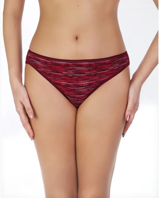 SUPER SOFT COTTON STRETCH PRINTED BIKINI BRIEF -RED