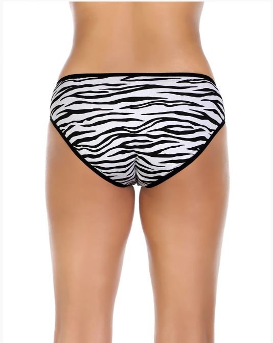 SUPER SOFT COTTON STRETCH PRINTED BIKINI BRIEF -WHITE