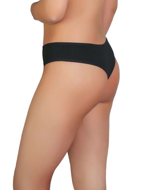 SUPER SOFT COTTON THONG-BLACK