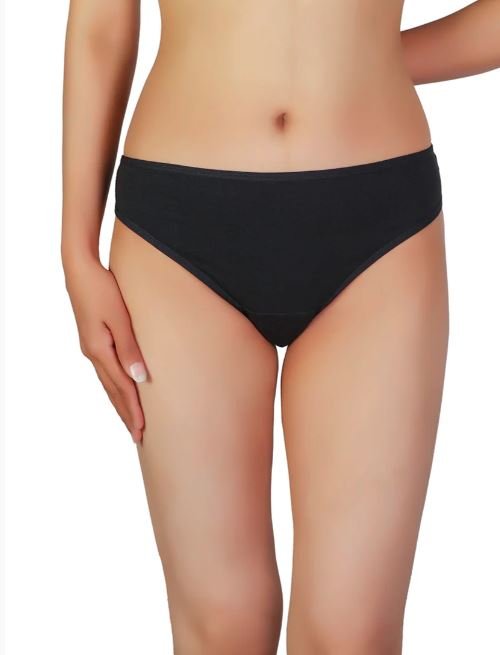 SUPER SOFT COTTON THONG-BLACK