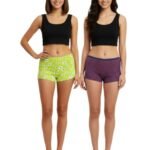 SUPER SOFT PACK OF 2 BOY SHORTS COTTON BRIEFS-DAISY PRINT+GEOMETRIC