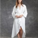 Solid Silk White Tail Gown - Tgwn-Iv
