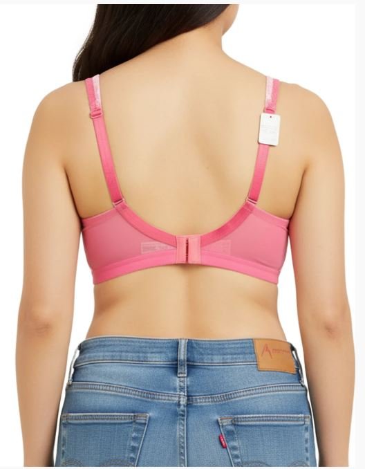 True Curv Double Layered Non Wired Full Coverage Super Support Bra - Pink Print