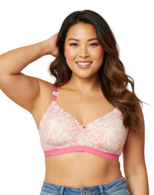 True Curv Double Layered Non Wired Full Coverage Super Support Bra - Pink Print