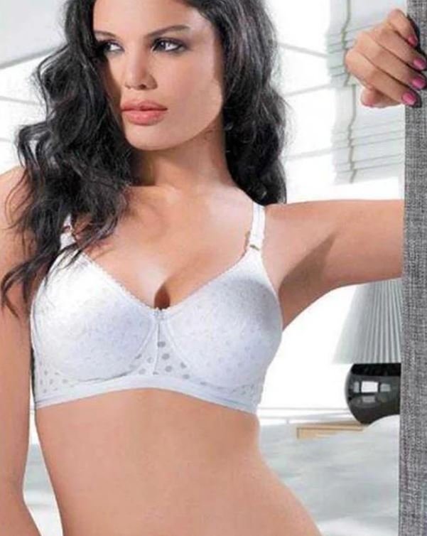 White Dotted Padded Bra - 1576 - Bodycare - White 1