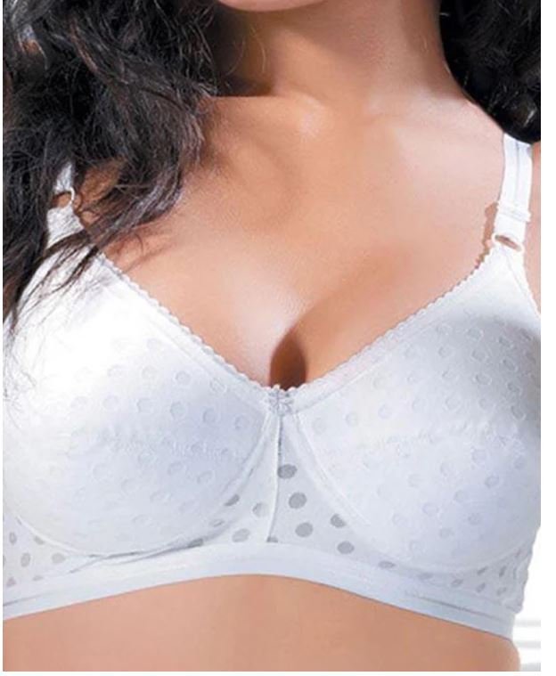 White Dotted Padded Bra - 1576 - Bodycare - White