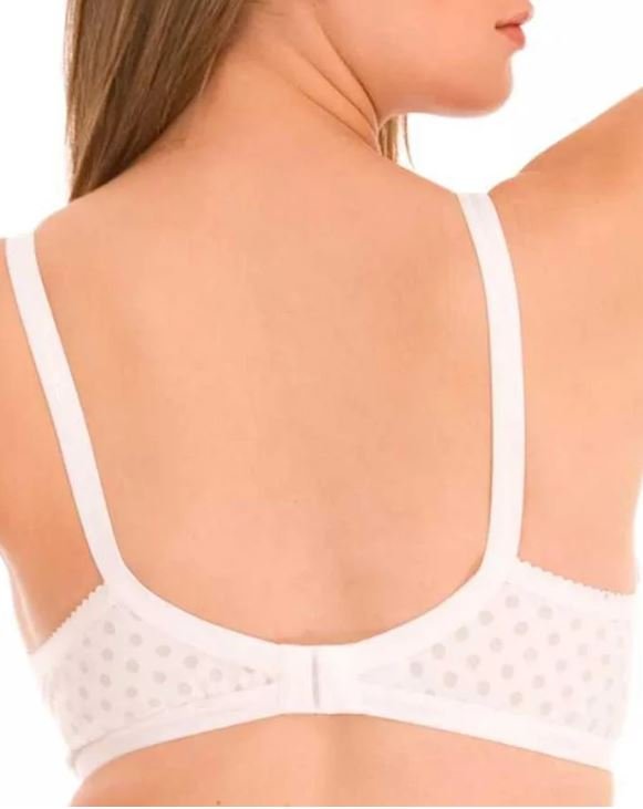 White Dotted Padded Bra - 1576 - Bodycare - White
