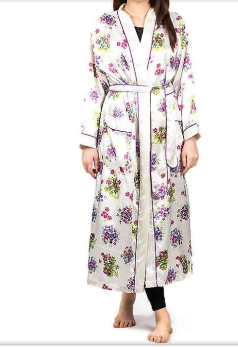 White Printed Night Gown