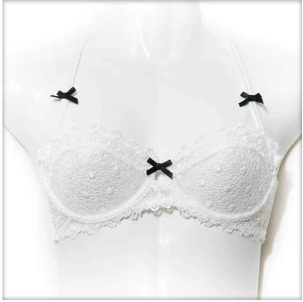White Underwired Net Bra