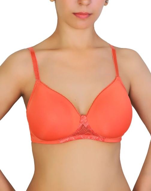 Wireless Go To T-Shirt Bra With a Touch Of Lace-BURN SIENNA