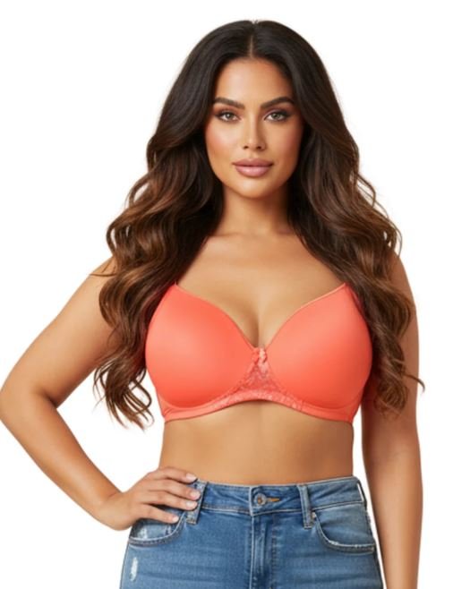 Wireless Go To T-Shirt Bra With a Touch Of Lace-BURN SIENNA