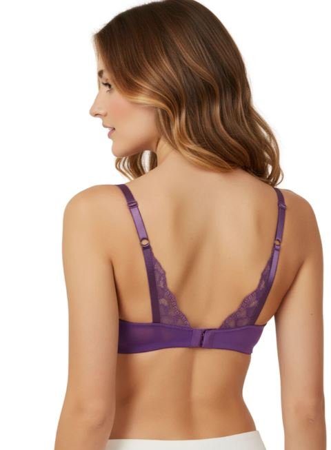 Wireless Go To T-Shirt Bra With a Touch Of Lace-PARACHUTE PURPLE
