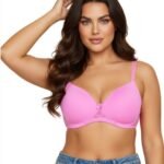 Wireless Go To T-Shirt Bra With a Touch Of Lace-PINK COSMOS