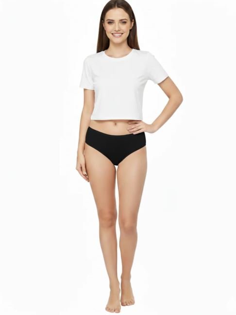super soft cotton Bikini briefs-BLACK