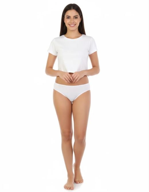 super soft cotton Bikini briefs-WHITE